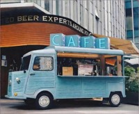 Remolque de Comida Eléctrico Retro Personalizado Citroën con Horno Comercial para Mercado de Pulgas y Catering