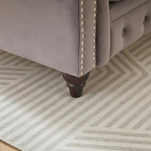 Sofá Chesterfield Italiano de Alta Gama, Posmoderno, Tapizado en Tela, Lujoso y Cómodo, de Tres Plazas, con Patas de Madera Maciza - Product Image 6