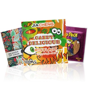 Petit sachet d'emballage de papier d'aluminium thermoscellé en plastique de qualité alimentaire imprimé sur mesure, sachet de pochette en mylar à plat avec joint sur 3 côtés - Product Image 1