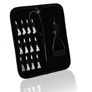 <b>Top</b> selling hair extension tools kit stainless steel 12pcs Sectioning Clips Micro Beads Loop Tool with 3 wires Beads Pliers - Product Image 1