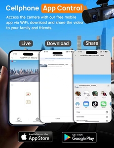 E-quá nhà máy 1.9 inch màn hình 4k + 1k + 1k xe wifi dash máy ảnh 360 độ <span class=keywords><strong>dvr</strong></span> 4k dash <span class=keywords><strong>cam</strong></span> 3 kênh dash <span class=keywords><strong>cam</strong></span> 4k với wifi gps - Product Image 4
