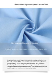 Divisa da Infermiera da Donna, Completo Due Pezzi a Maniche Lunghe, Estivo, per Lavoro, Odontoiatria, Medicina, Salone di Bellezza, Reparto Ostetrico, in Poliestere/Cotone Tessuto - Product Image 6