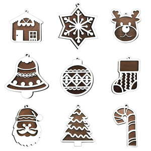 Adornos navideños transfronterizos, copos de nieve tallados, Papá Noel, árboles de Navidad, decoraciones para el hogar, calcetín navideño - Product Image 5