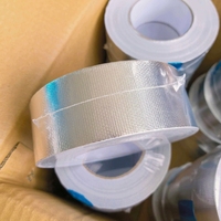 Ruban adhésif en aluminium renforcé de fibre de verre, résistant à l'eau, de qualité industrielle, couleur argent