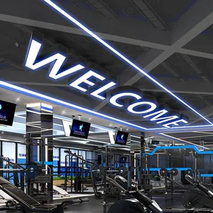Lettres lumineuses en acrylique 3D personnalisées avec éclairage frontal LED pour la décoration de <span class=keywords><strong>plafond</strong></span> de salle de sport, centre de fitness, club d'exercices - Product Image 3