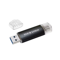 Gitra stik memori Usb Logo kustom, stik memori Usb 2 In 1, putar Usb 3.0 2.0 Otg logam Tipe C