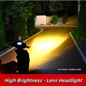 Faro LED para Motocicleta con Luz LED de Doble Haz Amarillo/Blanco, Lente y Bombillas LED 3570 (Estilo Mini Cañón) - Product Image 3