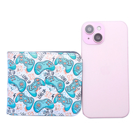 Dompet uang keren, tas kulit lipat ganda nol, jendela ID, cocok untuk remaja, pria, dan pria muda sebagai hadiah