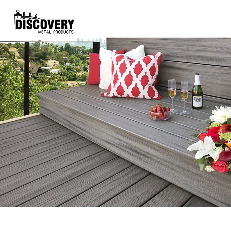 Fabrik großhandel verschiedene Design-Verbund deck bretter für Außen decks mit Aluminium geländer wpc Terrassen boden