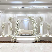 Arche de décoration de mariage de haute qualité toile de fond mur scène de mariage 3d arc de mariage blanc multicouche