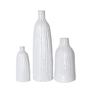 Forma de botella de gran decoración abstracta jarrones de cerámica <span class=keywords><strong>blanco</strong></span>, florero para sala - Product Image 1