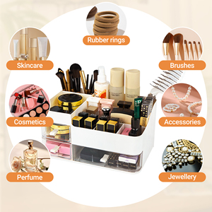 <b>Plastic</b> Eco-Friendly Modern Desk Organizer Drawers Multi-Functional Makeup Office <b>Storage</b> Box for Cosmetics Stationery Home - Product Image 3