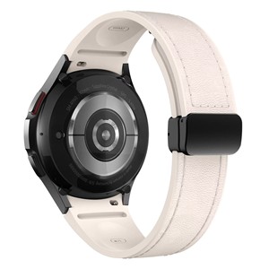 Bracelet de montre compatible avec Samsung <span class=keywords><strong>Watch7</strong></span>, bracelet en cuir et silicone Watch654, boucle magnétique pliable, bracelet de montre de 20 mm - Product Image 4