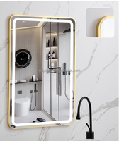 Prix d'usine direct prix bon marché cadre en aluminium couleur argent carré et rond éclairage LED bain hôtel beaty miroir intelligent à vendre