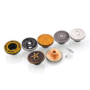 KUNSHUO Vintage Custom Logo Square Plating Stainless Steel Brass Iron <b>Metal</b> Jeans <b>Buttons</b> - Product Image 3