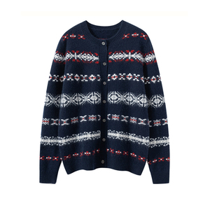 Suéter de punto retro con <span class=keywords><strong>cuello</strong></span> redondo, mezcla de lana y cachemira, jacquard, para <span class=keywords><strong>mujer</strong></span>, venta al por mayor, de fábrica de Mongolia Interior - Product Image 2