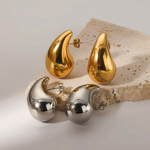 Pendientes Pequeños de Gota en Forma de Lágrima, Hipoalergénicos, Chapados en Oro de 14k y 18k, de Acero Inoxidable 316L, para Mujer - Product Image 4