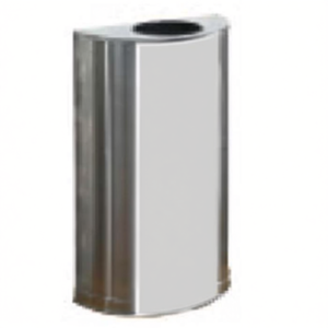 Cestino per Rifiuti Semicircolare in Acciaio Inox 45 L per Uso Esterno - Product Image 2