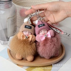 Kawaii peluche <span class=keywords><strong>dormir</strong></span> bébé poupée porte-clés pompon fourrure bouffée <span class=keywords><strong>boule</strong></span> couleurs doux mignon bébé <span class=keywords><strong>dormir</strong></span> porte-clés moelleux voiture porte-clés charme - Product Image 2