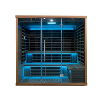 Sauna infrarouge double couche en cèdre rouge 100% pour 4 à 6 personnes, en stock, pour l'intérieur, à vendre