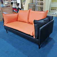 Hochwertige billige Apartments Möbel Moderne Freizeit Zeitgenössische braune Pu Leder Couch 2-Sitzer Sofas für Wohnzimmer