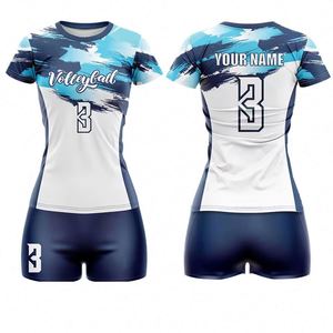 Maillots de volley-ball personnalisés imprimés par transfert thermique, vêtements de sport décontractés pour adultes, ensembles unisexes, 100% polyester - Product Image 1