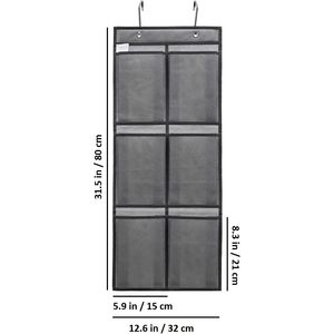 Over The Door <b>Shoe</b> Organizer 6 Pockets Hanging Fabric <b>Storage</b> For Closet With Hooks Grey - Product Image 4