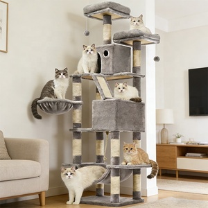 <span class=keywords><strong>Arbre</strong></span> <span class=keywords><strong>à</strong></span> <span class=keywords><strong>chat</strong></span> d'intérieur multi-niveaux en peluche de 81,1 pouces avec hamac pour chats adultes de grande taille - Product Image 1