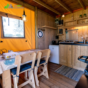 Lüks kamp safari çadırı s açık su geçirmez sınıf 8 rüzgar geçirmez çift katmanlı ahşap glasafari çadırı - Product Image 3