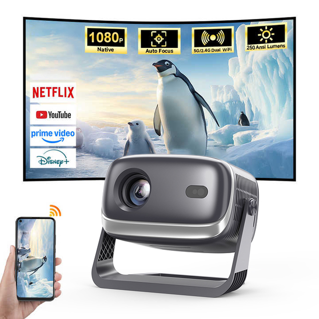 Veacine B12 Portable Home Use Mini Projector HD 1080P 4K Support WIFI 6 BT.5 Video Movie Cinema Beamer Smart Bedroom Projector