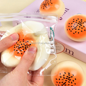 6cm TPR Slow Rebound Squeeze Egg Yolk <b>Puff</b> Simulation Bread Soft Stress Reliever Decor Toy Solid No Liquid No Gel - Product Image 1