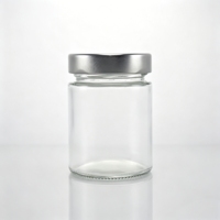 Pot en verre ergonomique à parois droites de 156 ml (5 oz) avec bouchon à vis pour aliments, sauces gourmandes, confitures, et nids d'oiseaux