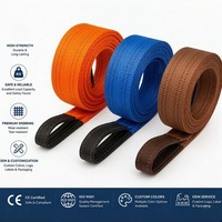 Sangle de levage en polyester double plis à œillets plats, norme EN 1492-1, 10 tonnes, sur mesure OEM, avec facteur de sécurité 7:1 pour grue