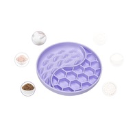 Gamelle anti-glouton universelle en silicone écologique pour chats et chiens, motif nid d'abeille baleine, protection du cou