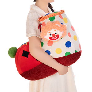 Cuscino due in uno cartone animato orso peluche scarpe da Clown a pois con fodera in rete ricamata in cotone PP Stress da prodotto transfrontaliero - Product Image 1