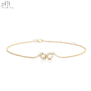 Bracelets tendance au design antique, à porter au quotidien, bijoux en or pur 18 carats, diamants naturels taille rose, vente chaude - Product Image 1