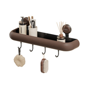 Bathroom Storage Rack 50X30Cm Wall Mounted With Suction Cup Drainage Function For Toilet Vanity - Product Image 1