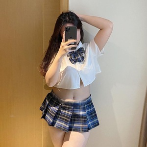 สาวไซส์พลัส น้ำหนัก 200 ปอนด์ สไตล์นักเรียนหญิง บริสุทธิ์และเย้ายวนใจ แต่งชุดนักเรียนหญิง กระโปรงสั้น ชุดชั้นในเซ็กซี่ และ - Product Image 3