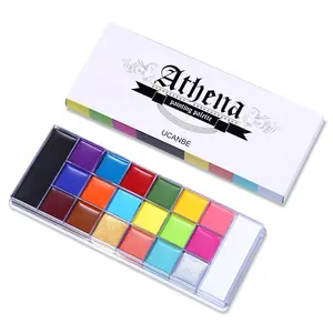 Kit de paleta de pintura corporal UCANBE, maquillaje lavable suave, 20 colores, Halloween, Venta caliente