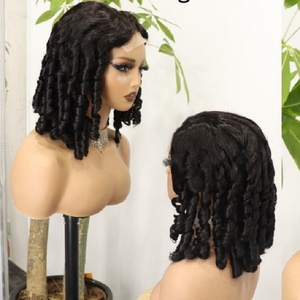 Peluca de Cabello Humano 100% con Frente de Encaje 4x4, Rizos Espirales Sueltos y Voluminosos, Doble Trama, para Mujer, de 16-24 Pulgadas, Venta de Fábrica - Product Image 1