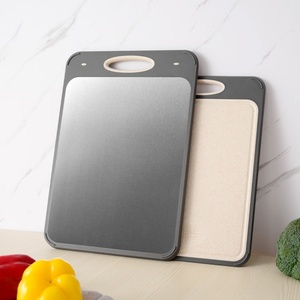 Extra Large <b>Plastic</b> Cutting Board Double Side Chopping Board Stainless Steel Cutting Board with Easy-Grip Handle - Product Image 5