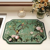 Nouveau tapis de cuisine en caoutchouc de style chinois à motif floral, absorbant l'eau, antidérapant, résistant à l'usure, drainable, lavable à la main