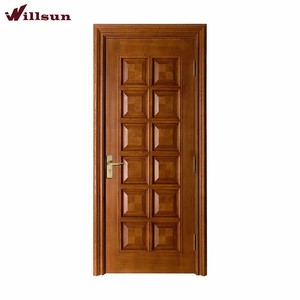 Sólido madera de celosía rejilla diseño puerta de madera maciza indio Kerala casa puerta interior - Product Image 6