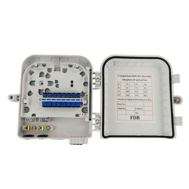 ODP 1:8 Splitter Box Outdoor White 2 4 6 8 12 16  Core FTTH Optical Distribution Box Fiber Optic External terminal box