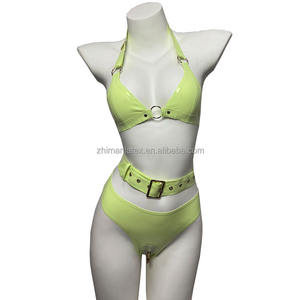 100% natuurlijke latex kleding dames latex ondergoed bikiniset OEM ODM - Product Image 3