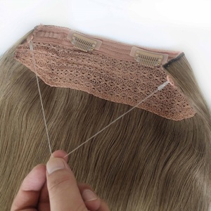 <span class=keywords><strong>Extension</strong></span> per <span class=keywords><strong>capelli</strong></span> umani Real Remi Halo naturali a doppio disegnato dalla fabbrica all'ingrosso - Product Image 5