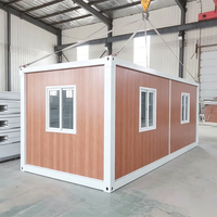 Rumah Kontainer Lipat Mini Prefab Terisolasi Musim Dingin Dengan Rangka Struktur Baja Ringan Pengiriman Rumah Prefabrikasi Lipat
