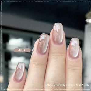 Vernis à ongles gel UV effet œil de chat blanc lune de luxe, formule résine, végétalien, écologique, non toxique, certifié MSDS - Product Image 5