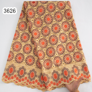 3626 africain dentelle tissu haute qualité dubaï brodé autriche 2024 nigérian suisse Voile coton dentelle tissu pour dames Patries - Product Image 2