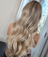 Peluca Médica de Cabello Europeo Virgen Rubio con Encaje HD, Base de Silicona Antideslizante, Sistema Capilar Hipoalergénico para Pérdida de Cabello